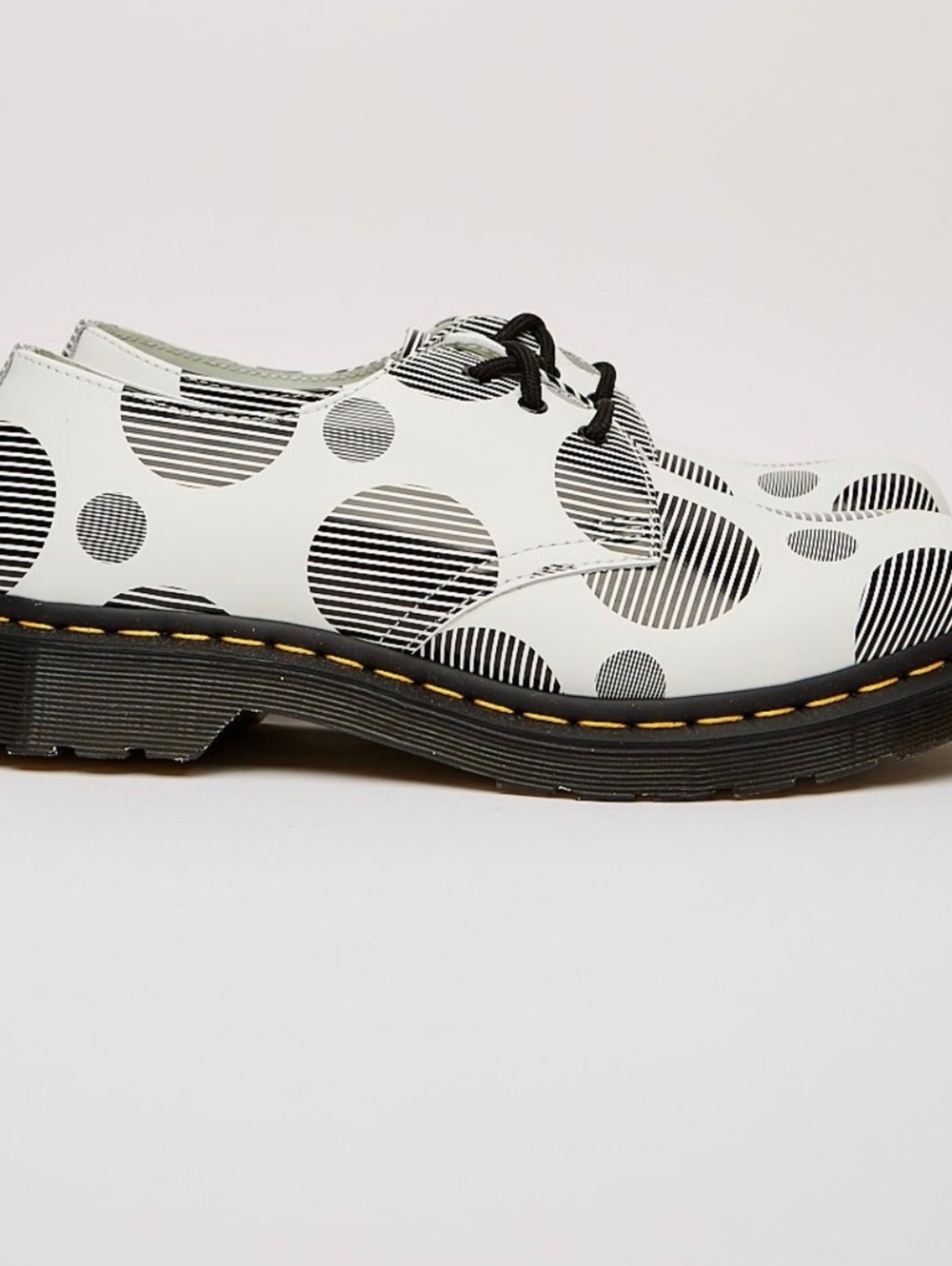 Dr Martens Vintage 1461 Polka Dot White Black Smooth Leather Oxford Shoes Size 5